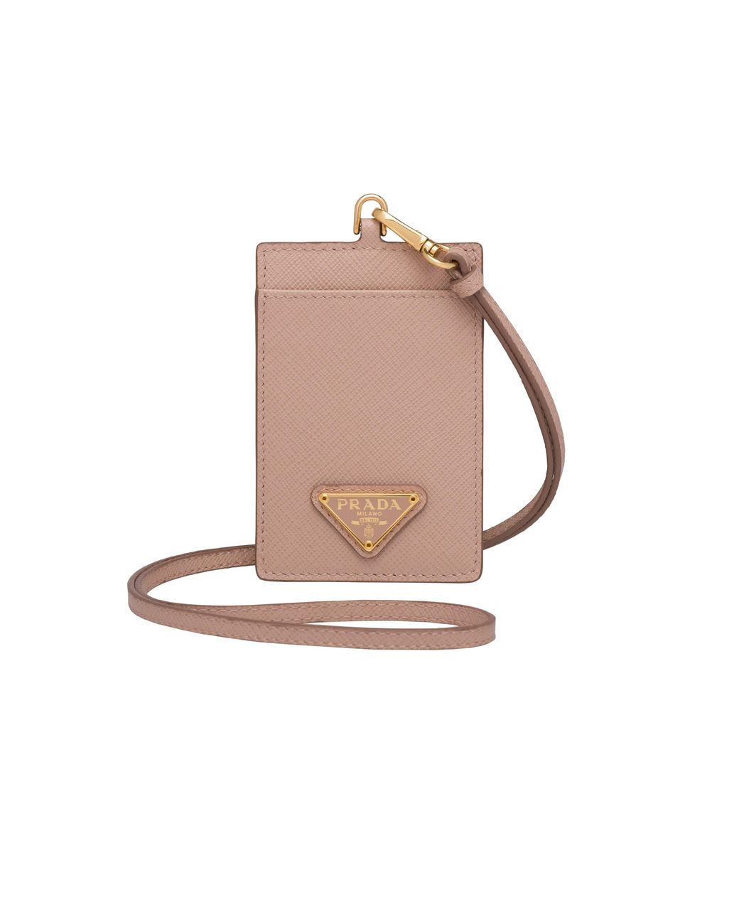 Prada White Saffiano Leather Badge Holder