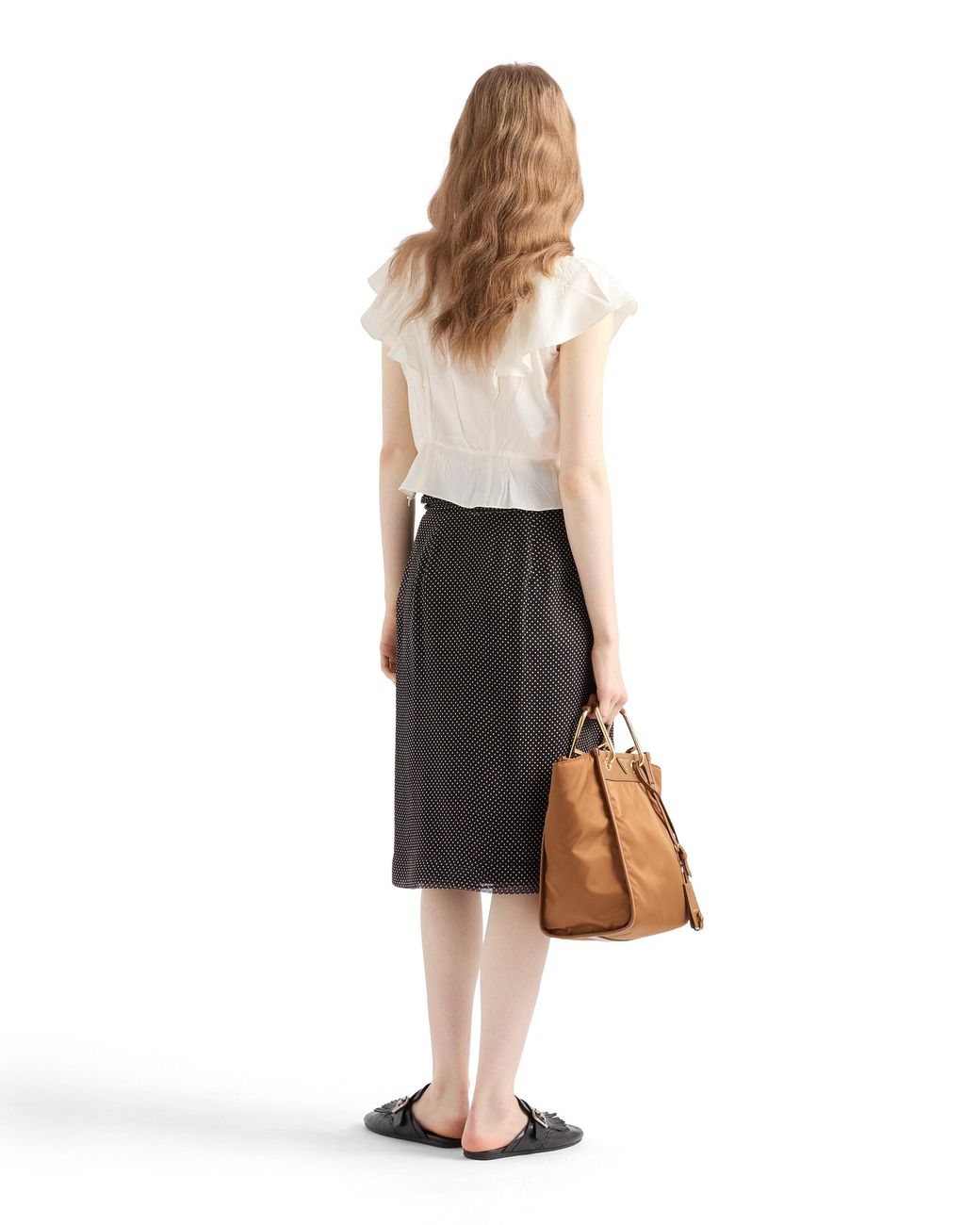 Prada Black Printed Chiffon Wrap Skirt