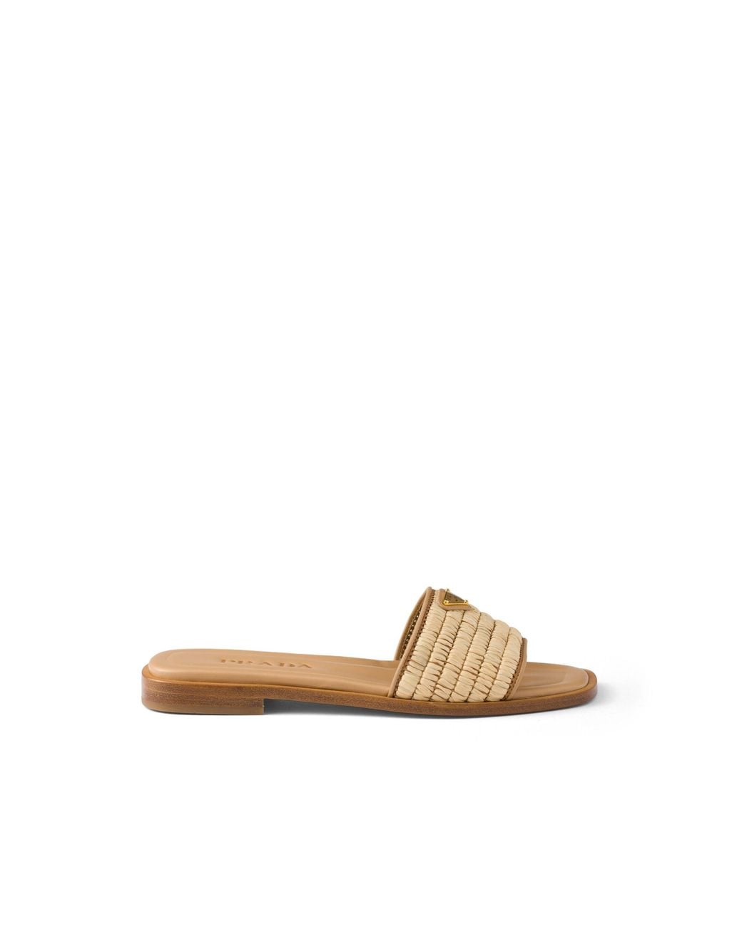 Prada White Leather And Crochet Slides