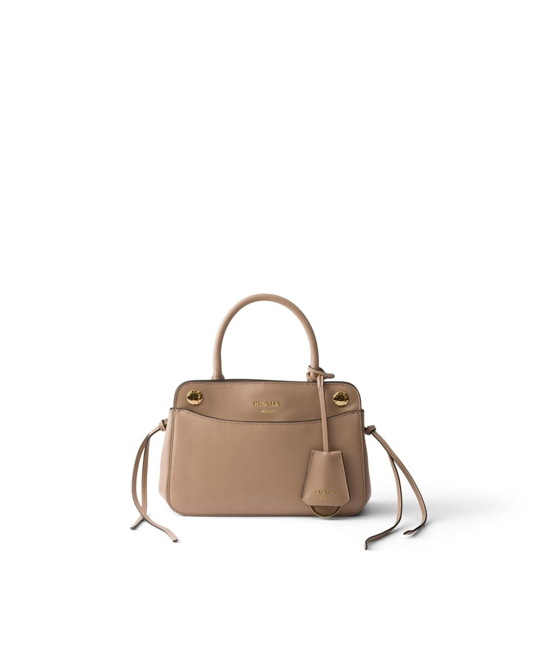 Prada Natural Carry Mini Leather Handbag, Cameo