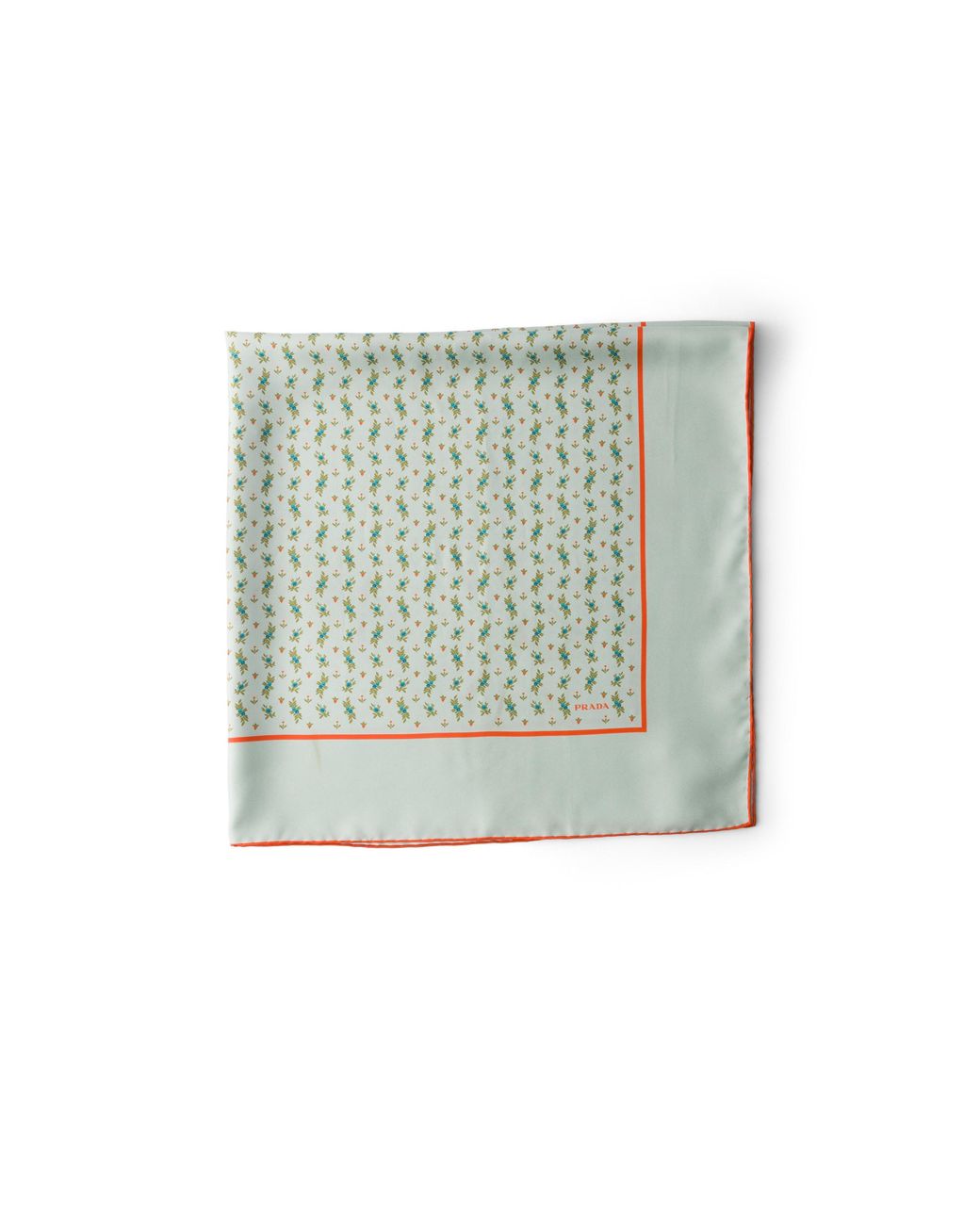 Prada Green Printed Twill Scarf 90