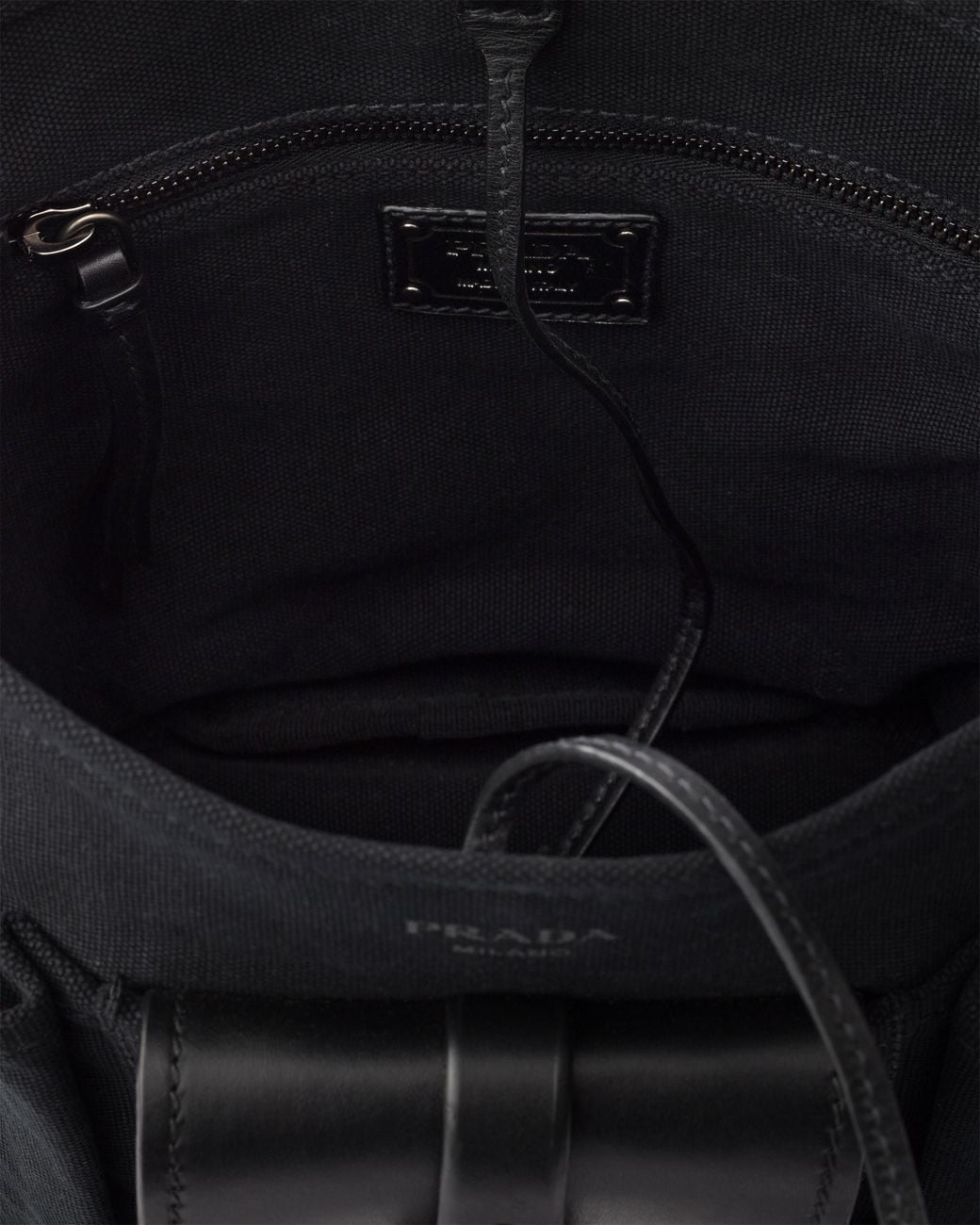 Prada Black Route Mini Canvas And Leather Bucket Bag