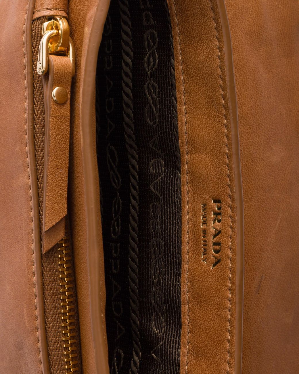 Prada Brown Nappa Leather Smartphone Holder
