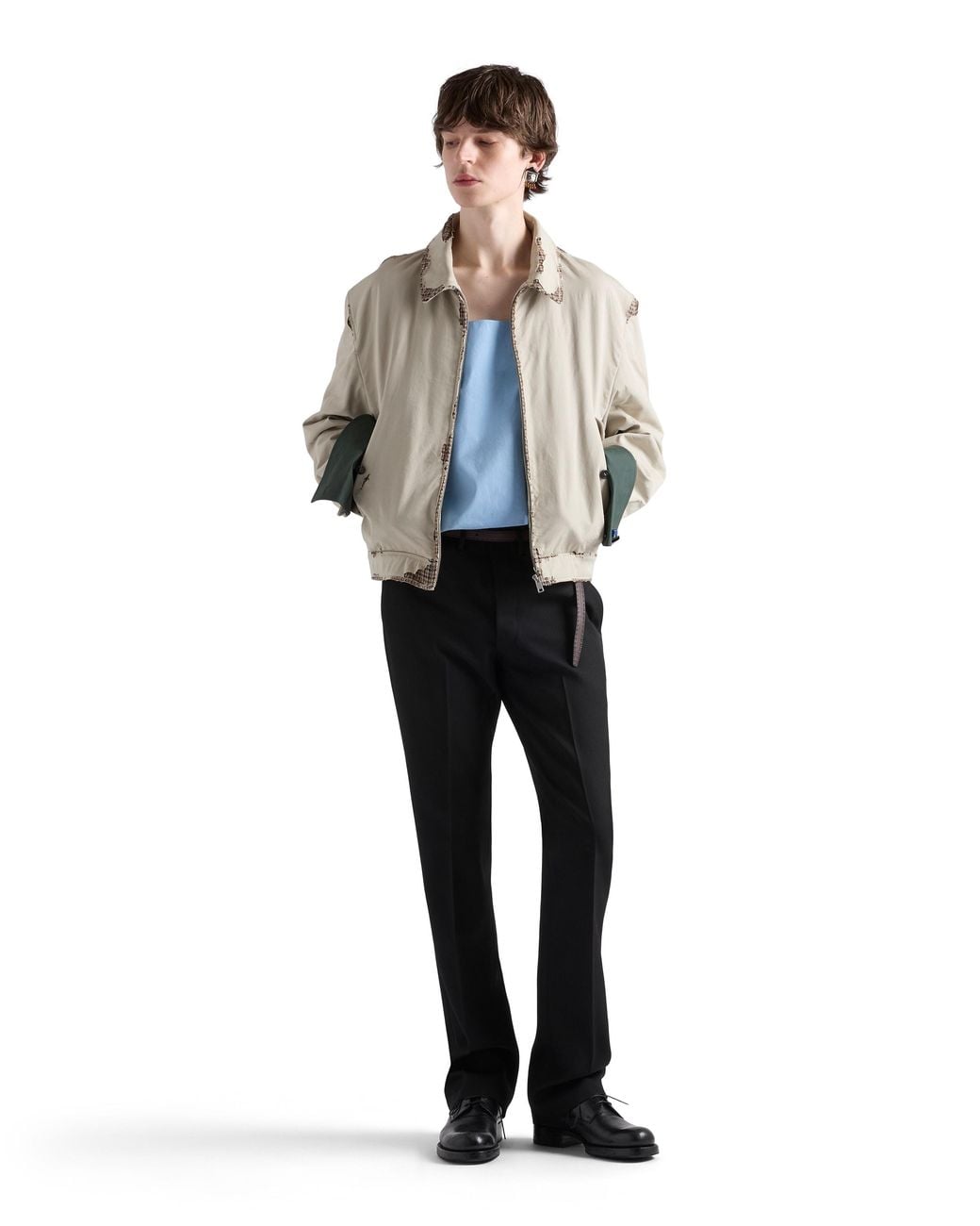 Prada White Bonded Devoré Cotton Jacket for men