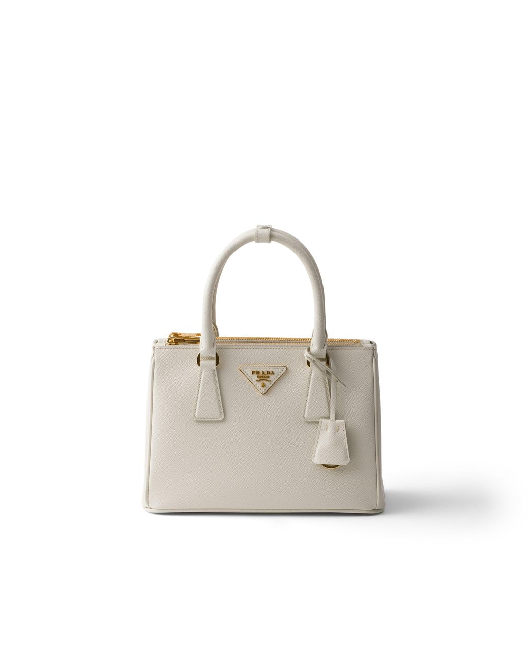 Prada White Galleria Small Saffiano Leather Bag, Chalk