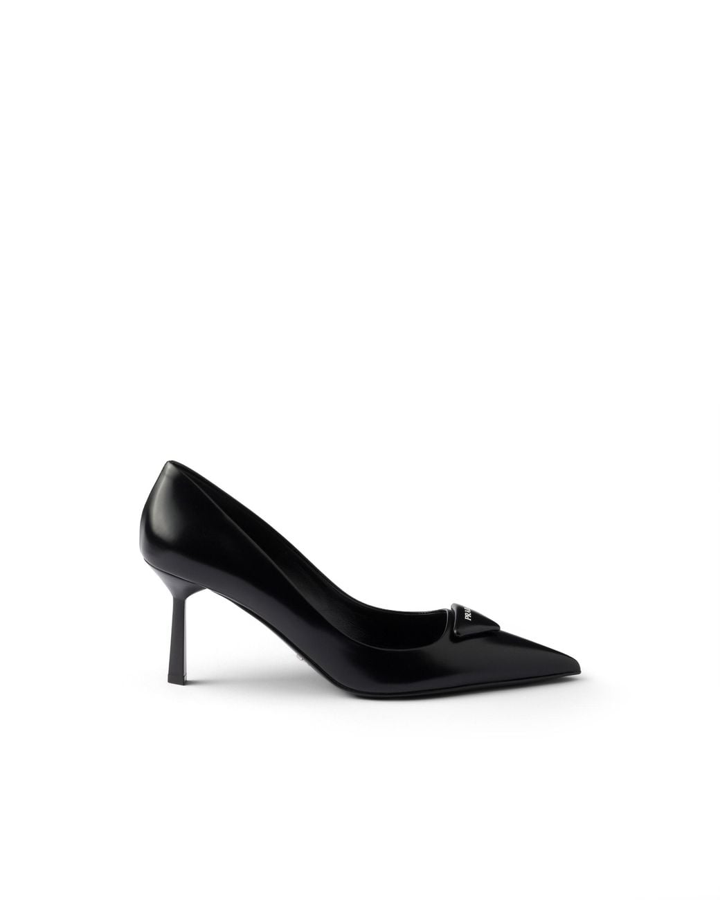 Prada Black Brushed Leather Pumps