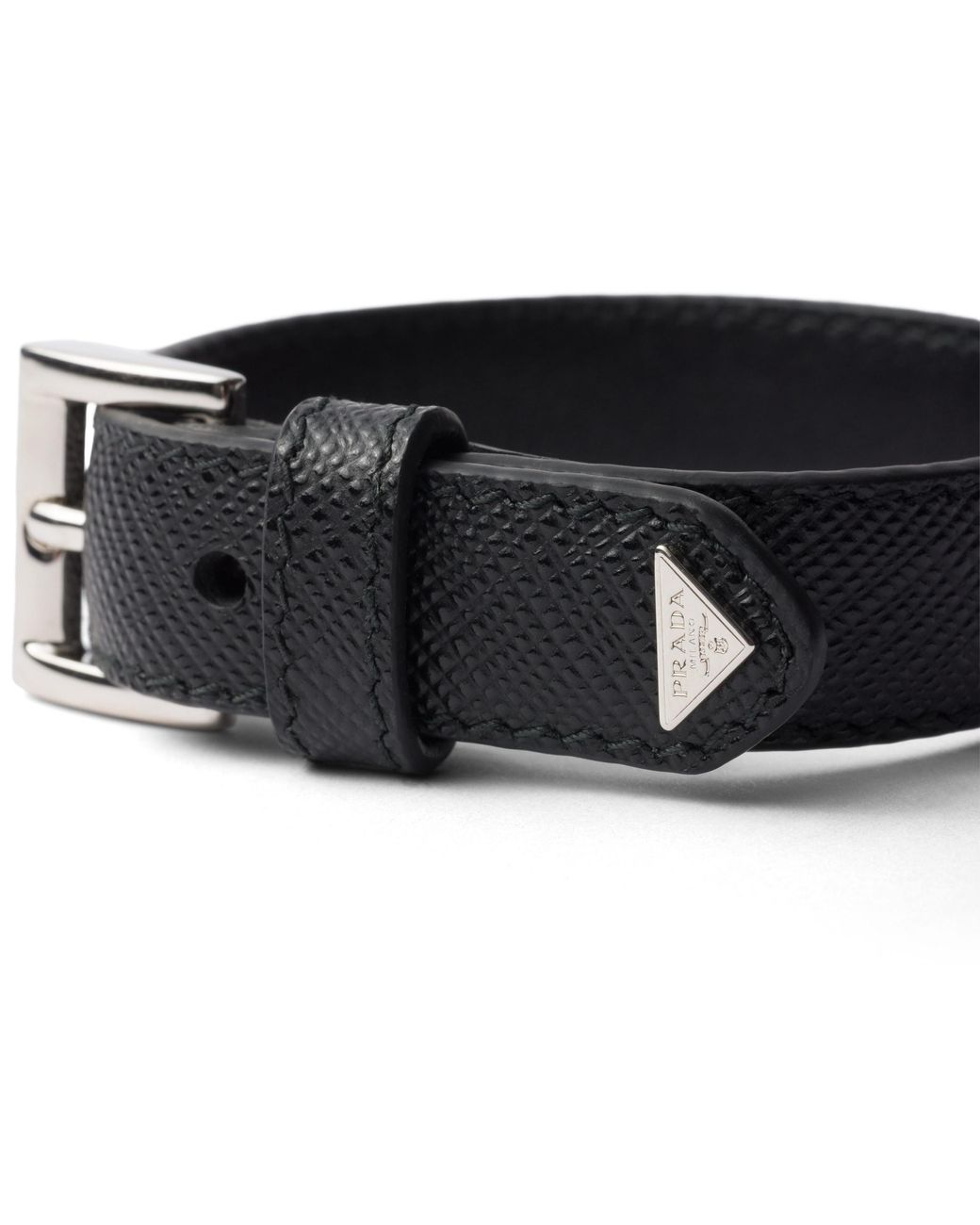 Prada Black Saffiano Leather Bracelet for men