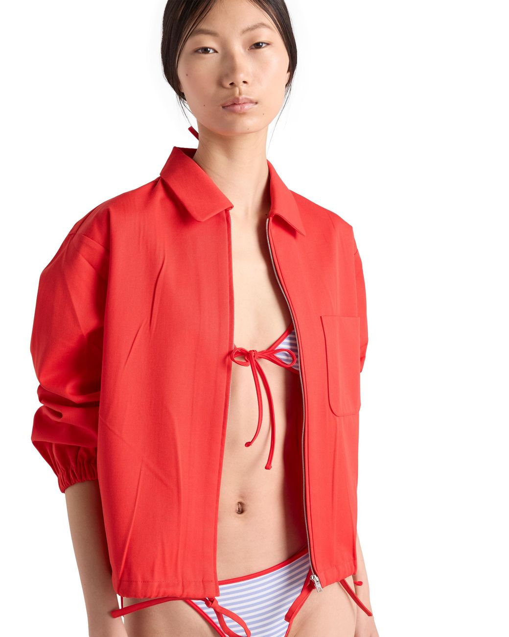 Prada Pink Interlock Jersey Bikini Top, Periwinkle