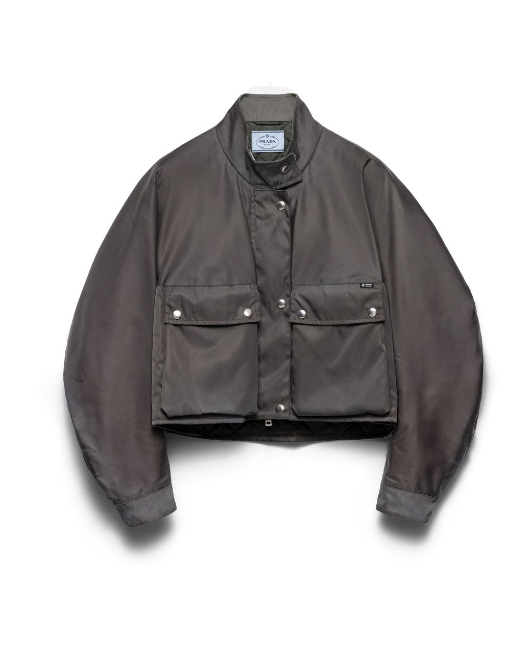 Prada Gray Washed Re-Nylon Blouson Jacket, Lead