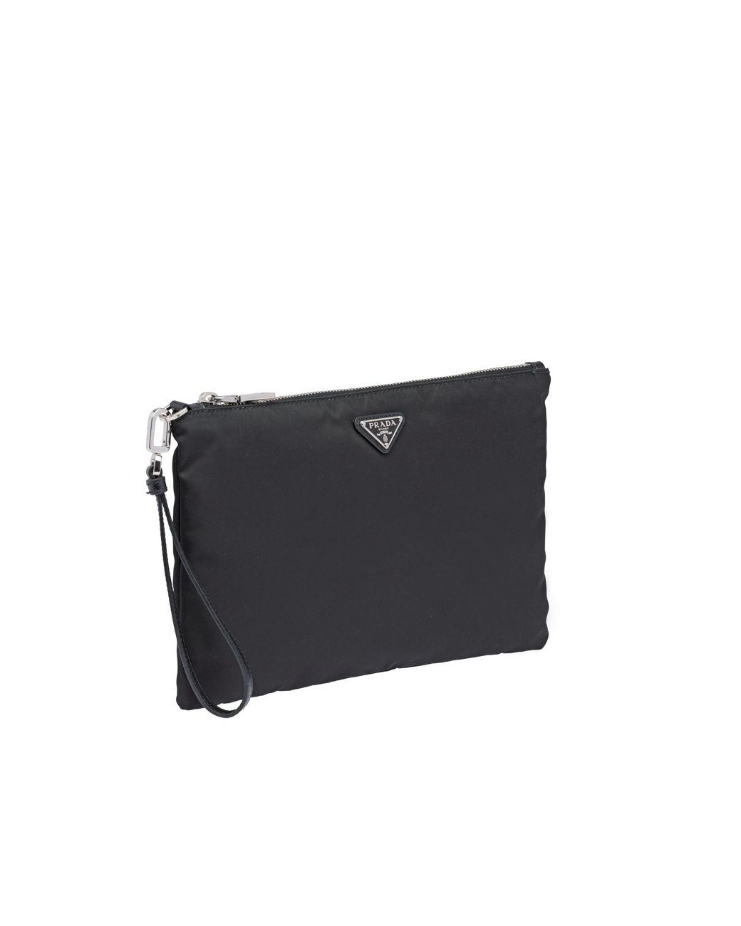 Prada Black Re-Nylon And Saffiano Leather Pouch for men