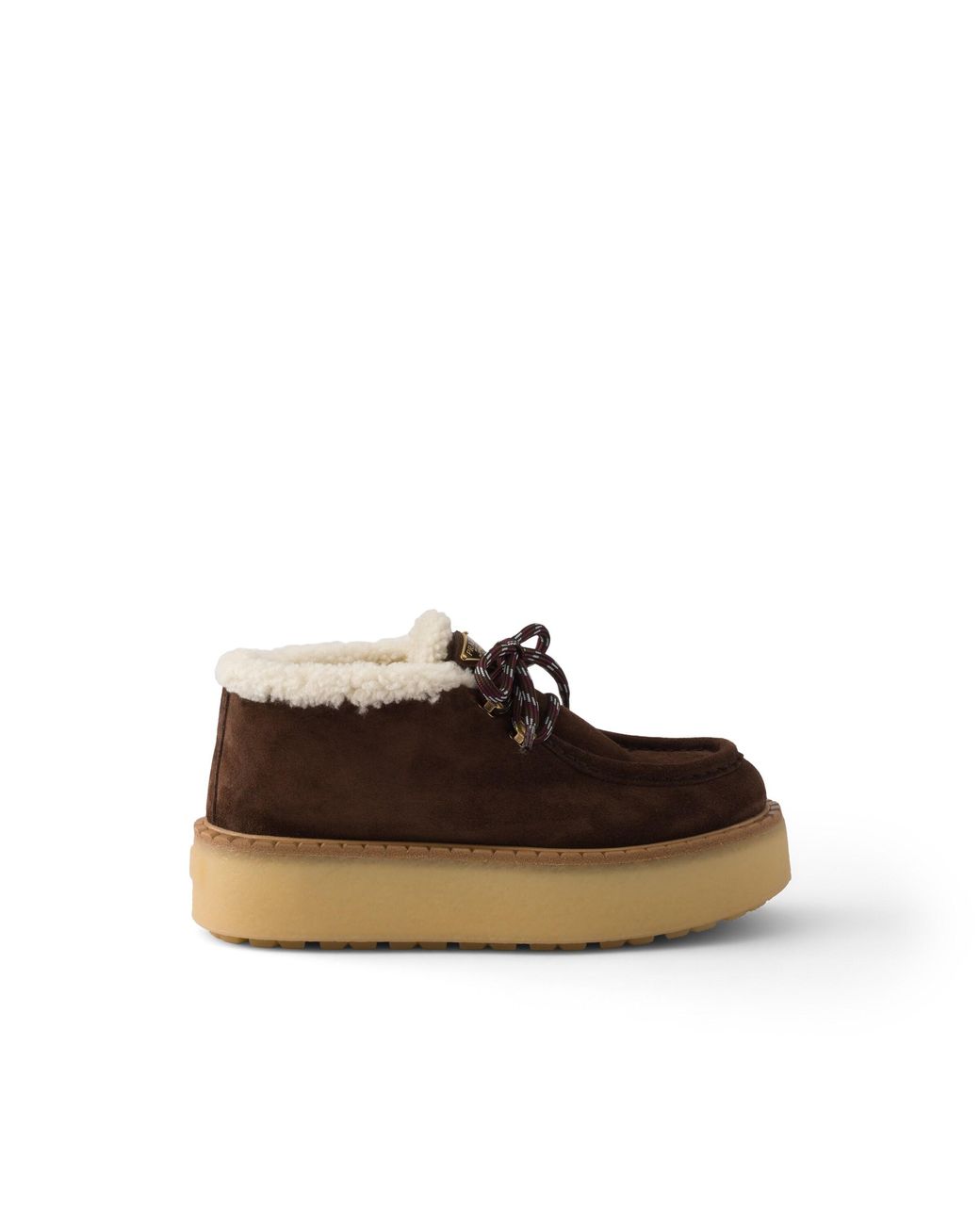 Prada Brown Shearling Lined Suede Booties