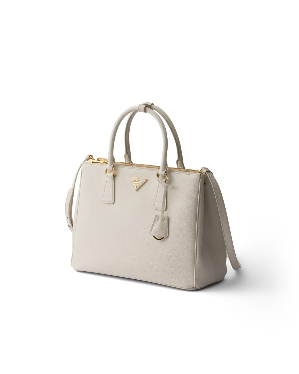 Prada White Galleria Large Saffiano Leather Bag, Chalk