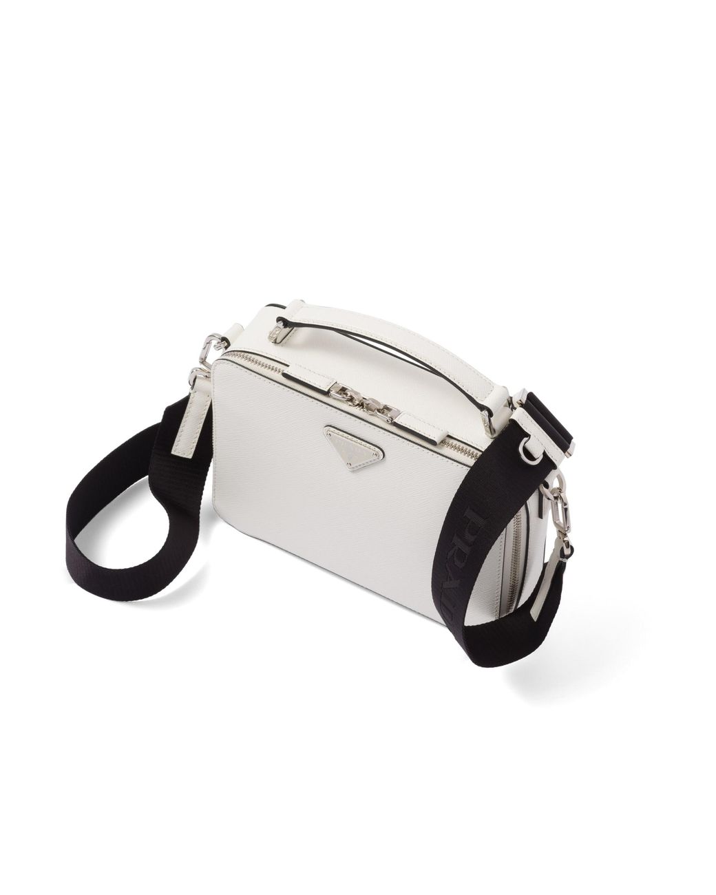 Prada White Brique Medium Saffiano Leather Bag for men