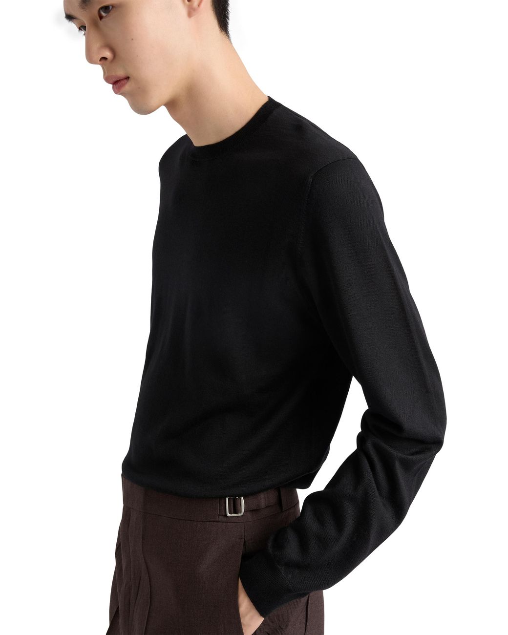 Prada Black Cashmere And Silk Crew-Neck Sweater for men