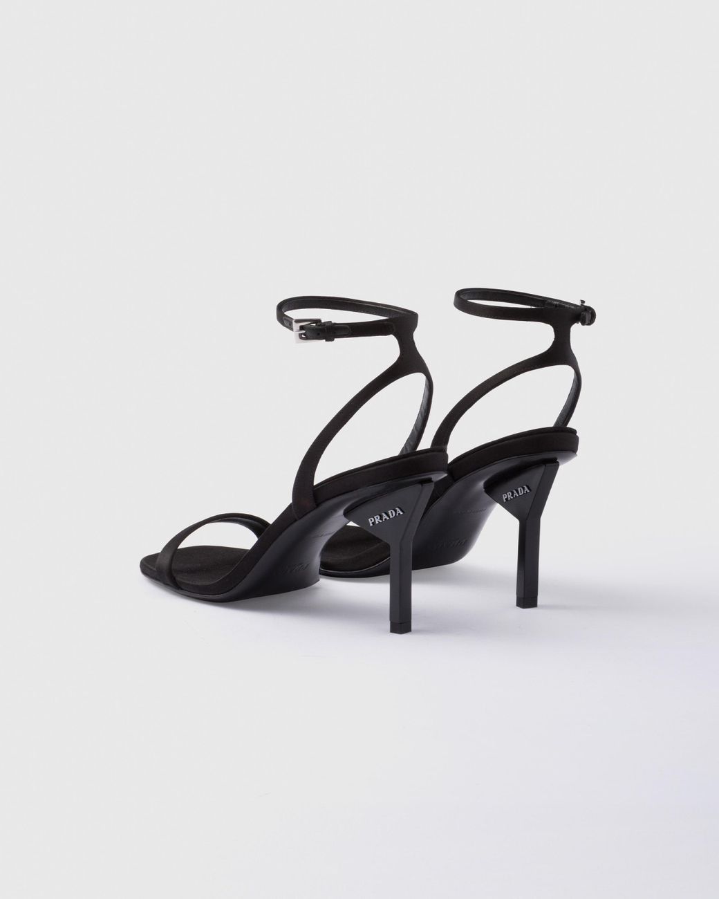 Prada Satin High-Heeled Sandals in White | Lyst