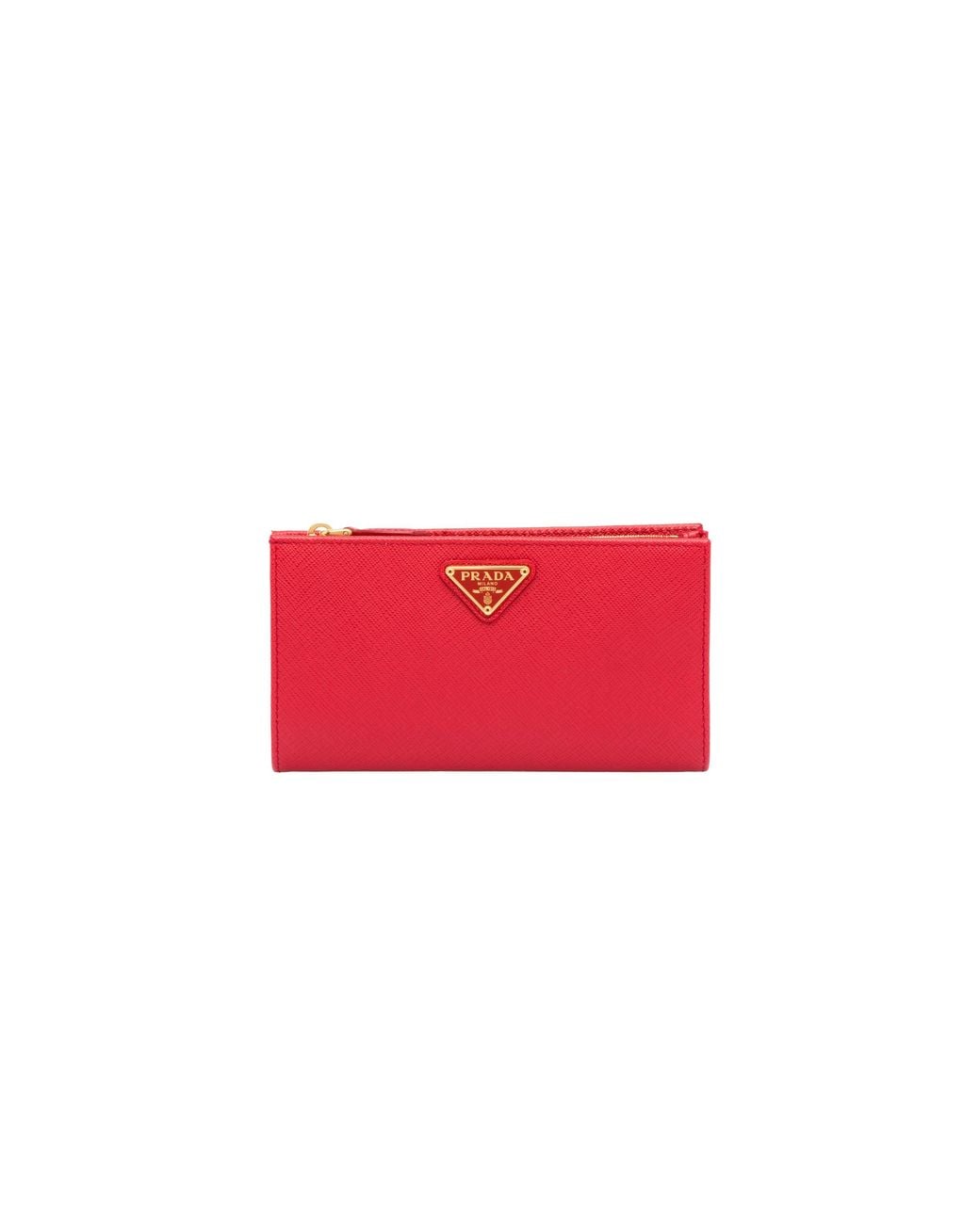 Prada Red Large Saffiano Leather Wallet
