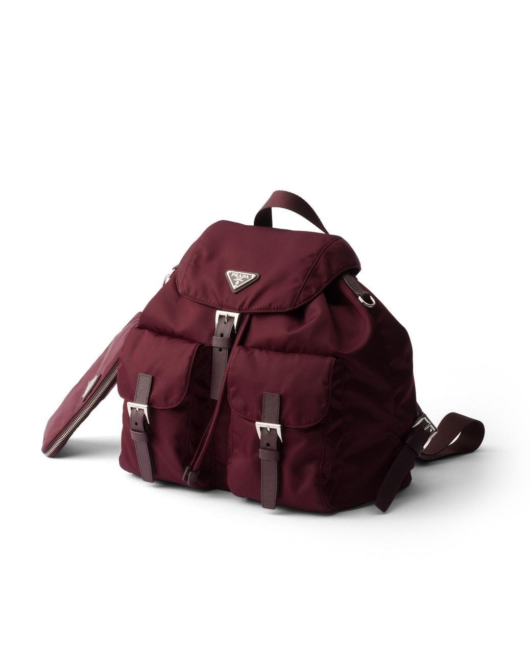 Prada Red Medium Re-Nylon Backpack With Pouch