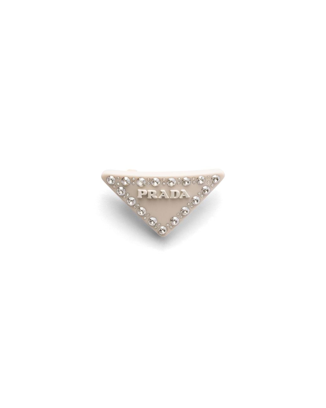 Prada White Triangle-Logo Hair Clip