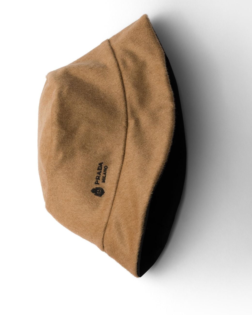 Prada Black Reversible Re-Nylon And Camel-Hair Bucket Hat