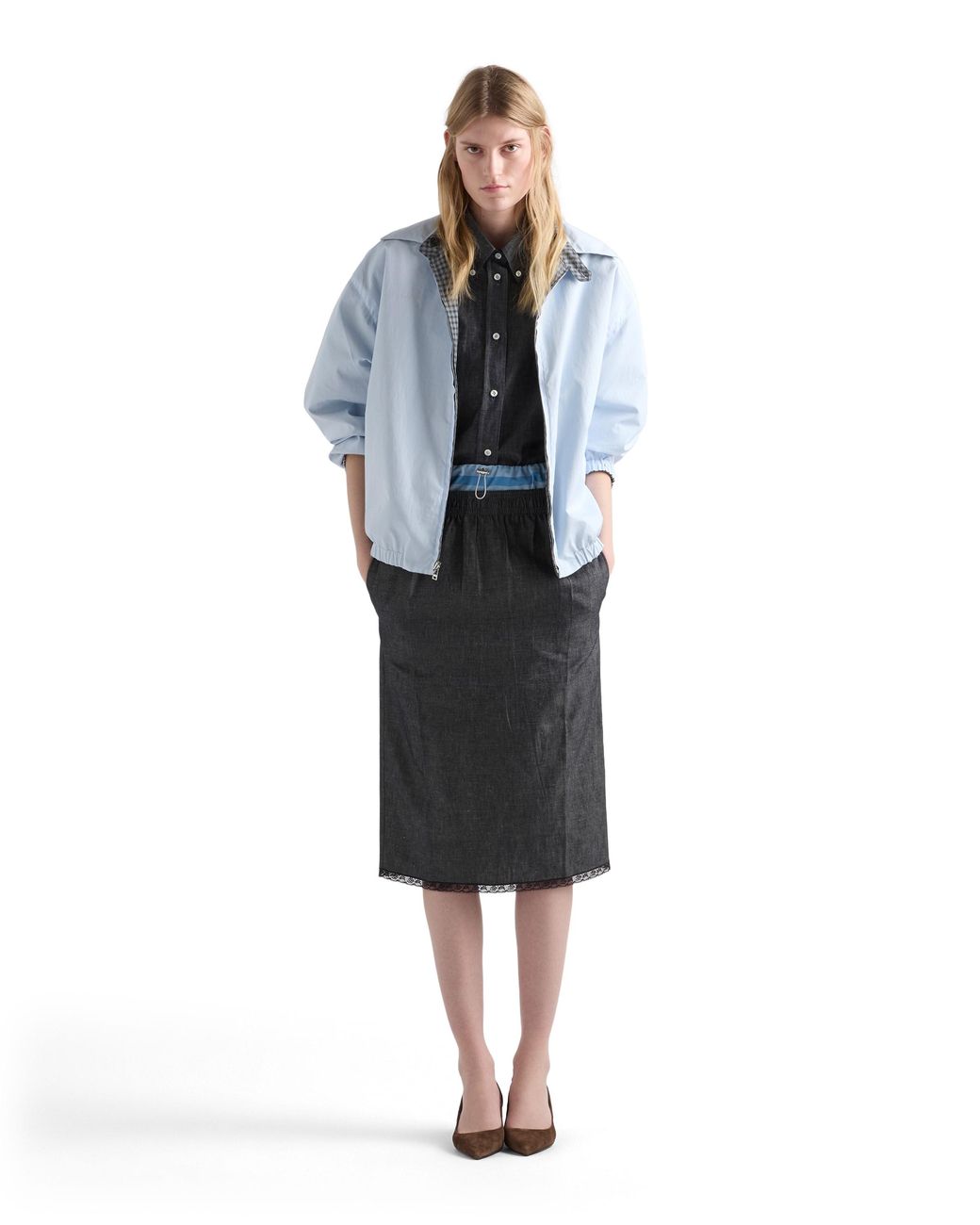 Prada Black Chambray Skirt