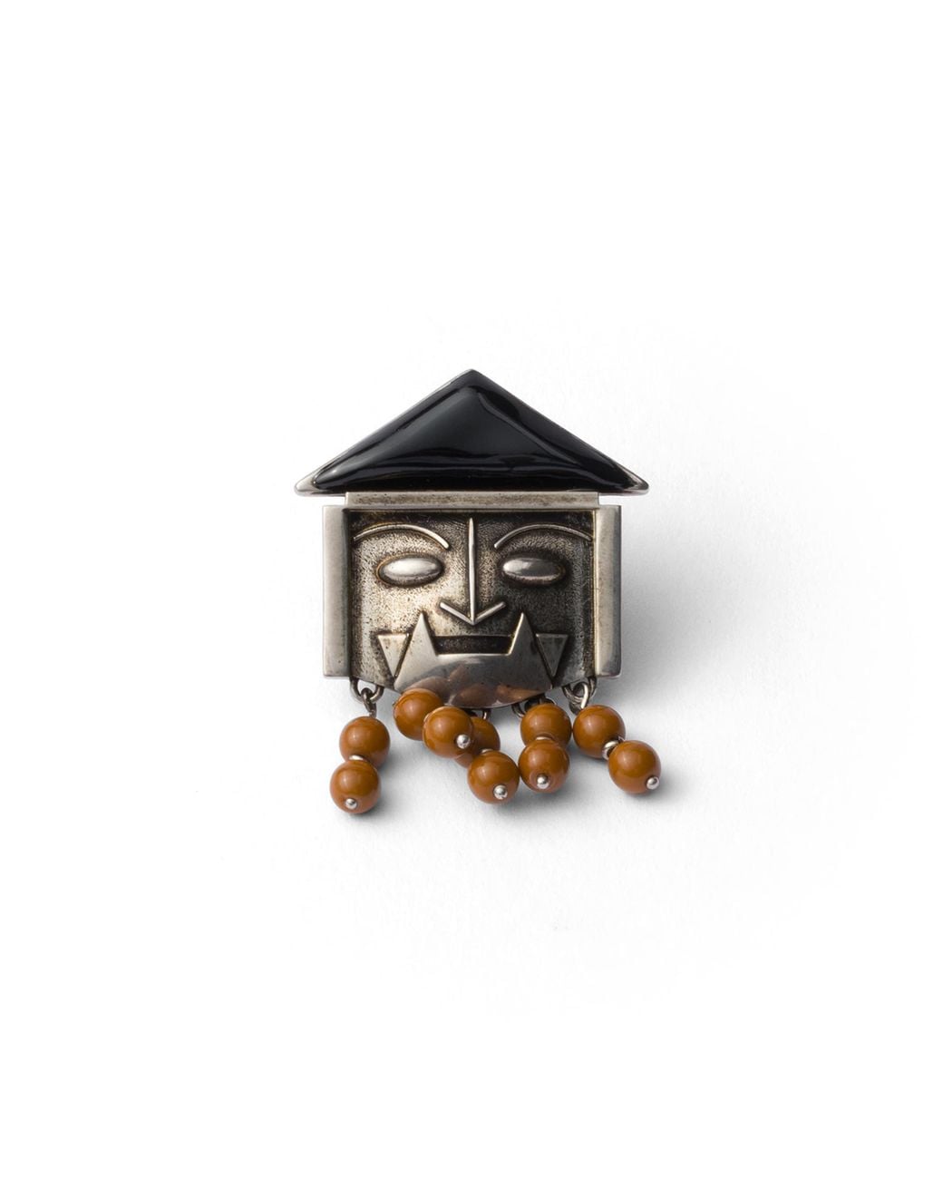 Prada Black Metal And Enamel Earring for men