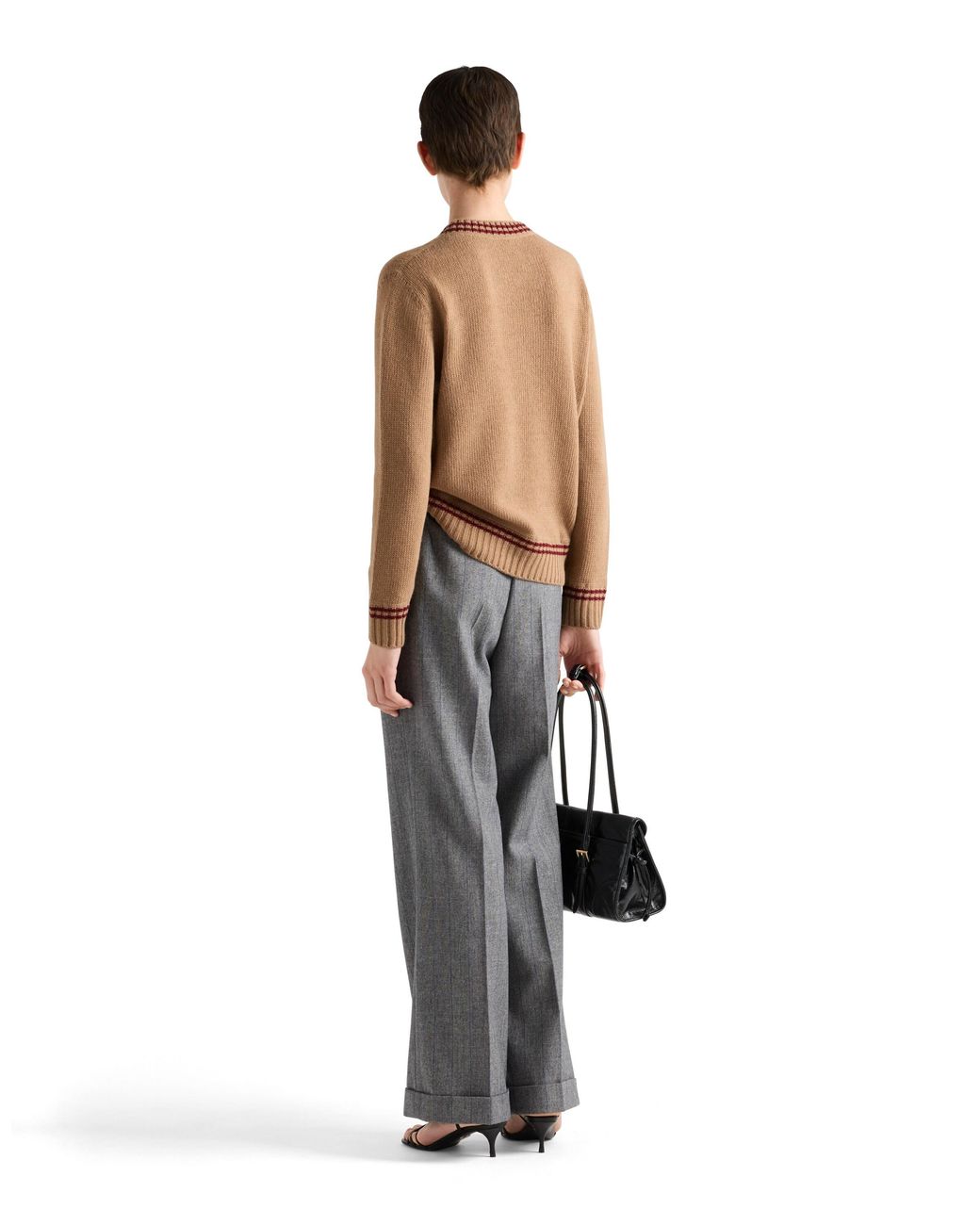 Pull À Logo En Intarsia Prada en coloris Brown