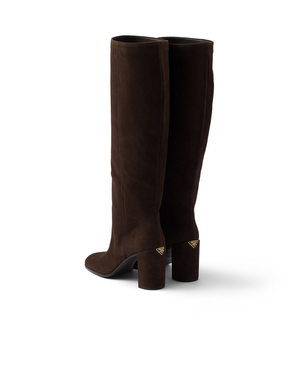 Prada Black Heeled Suede Boots