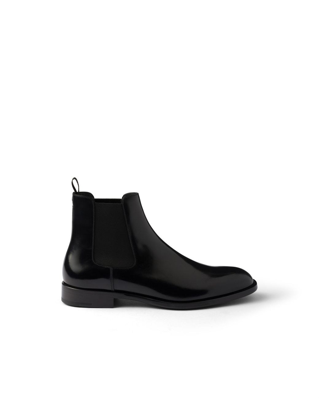 Prada Black Brushed Leather Chelsea Boots, Size 5,5 for men