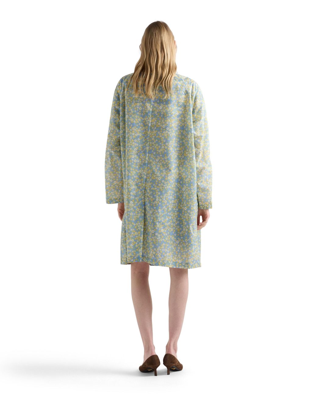 Prada Multicolor Printed Re-Nylon Raincoat, Cream