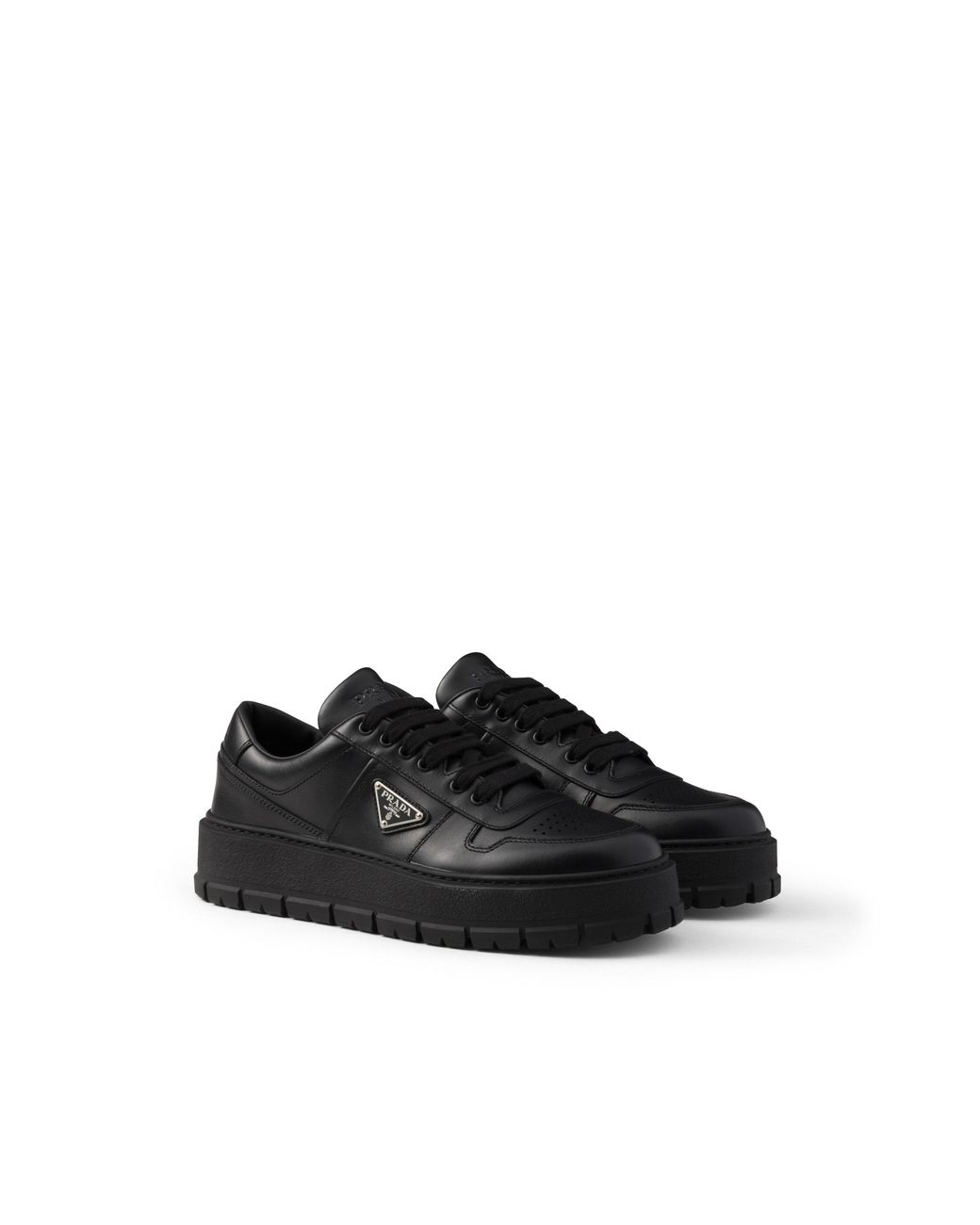 Prada Black Leather Sneakers, Size 5 for men