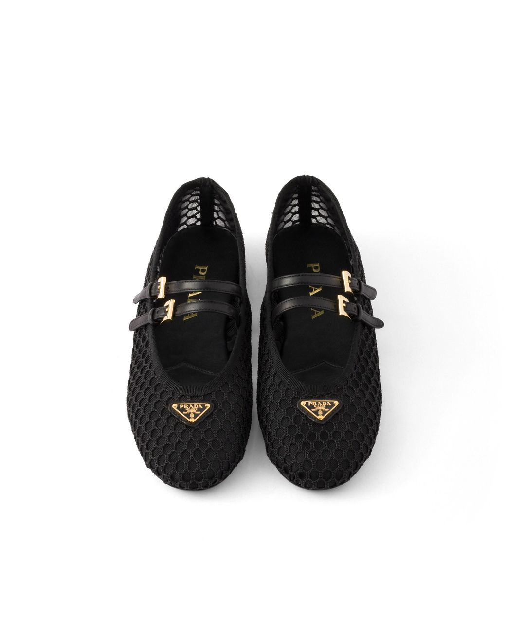 Prada Black Mesh Fabric Ballerinas