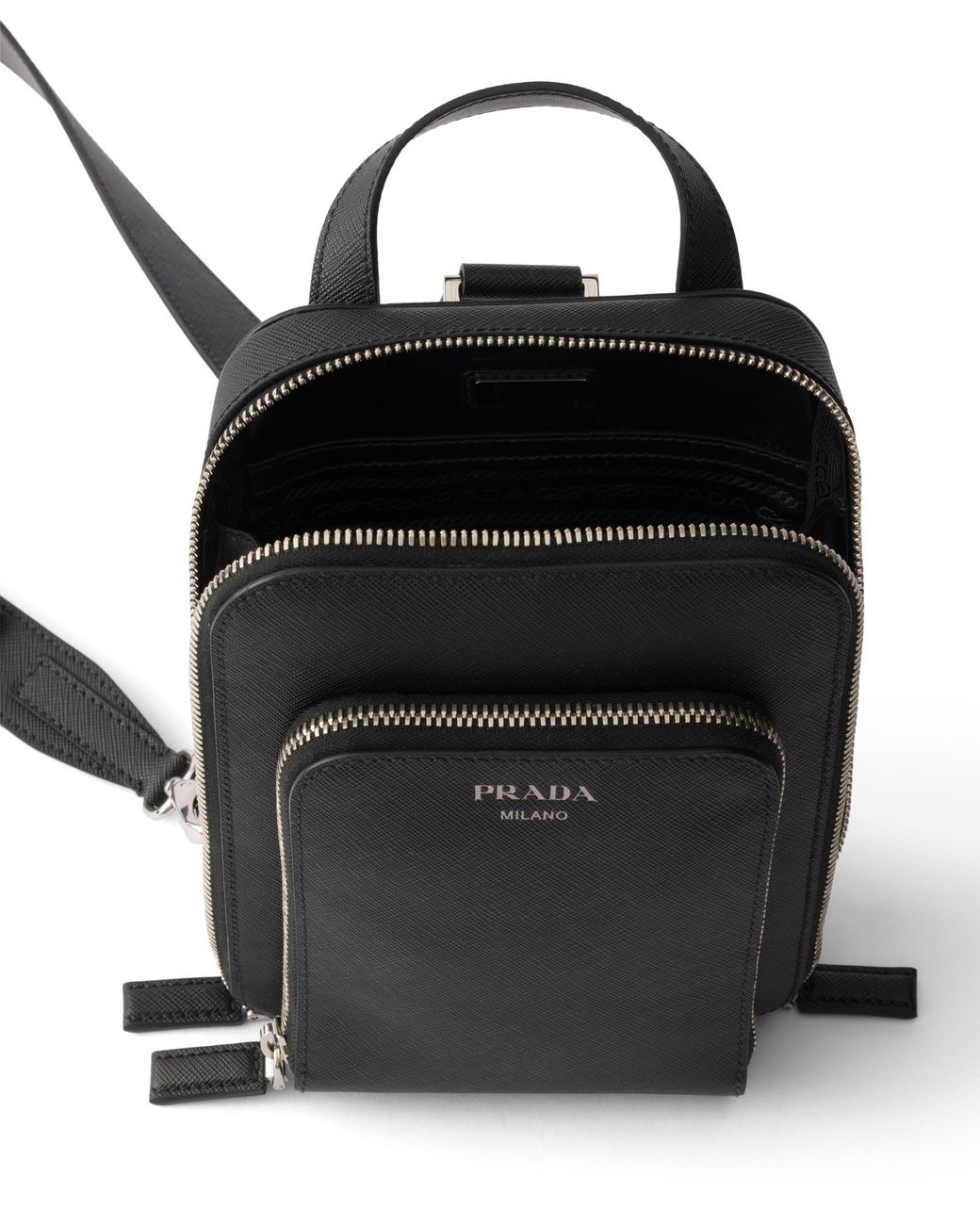 Prada Black Saffiano Leather Backpack for men