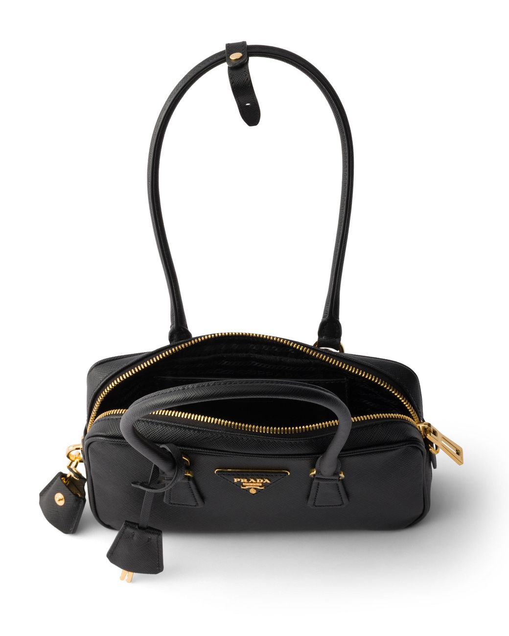 Prada Black Saffiano Leather Top-Handle Mini-Bag