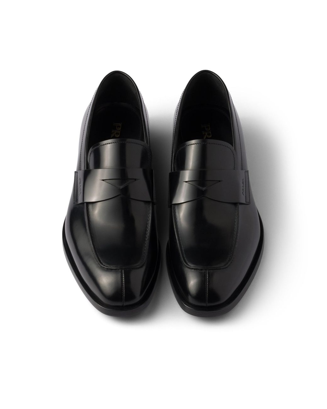 Prada Black Brushed Leather Loafers for men