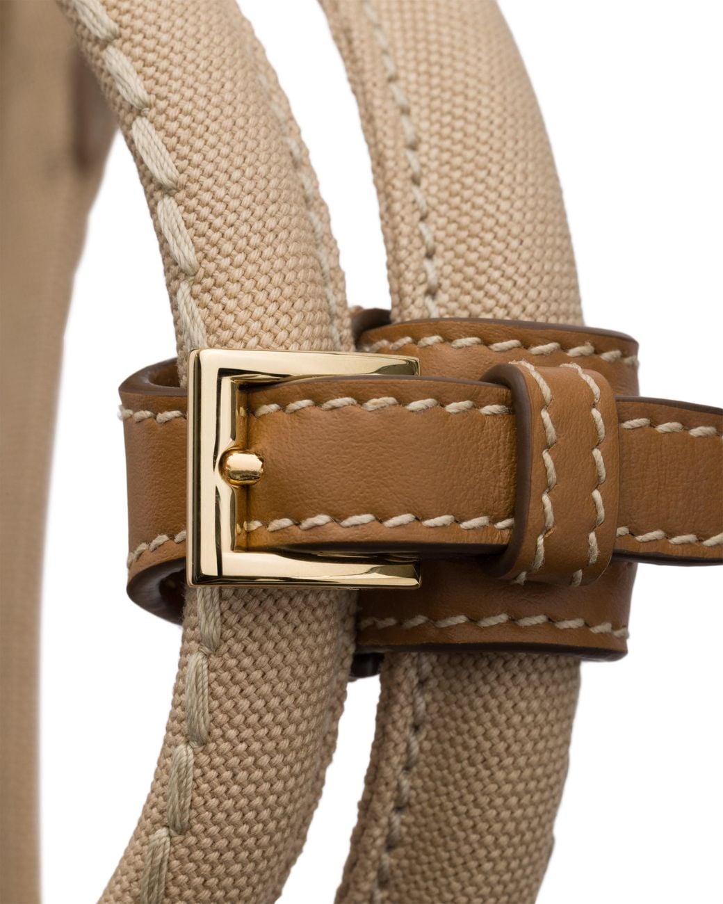 Prada Natural Jardinière Large Cotton Canvas Handbag, Cord