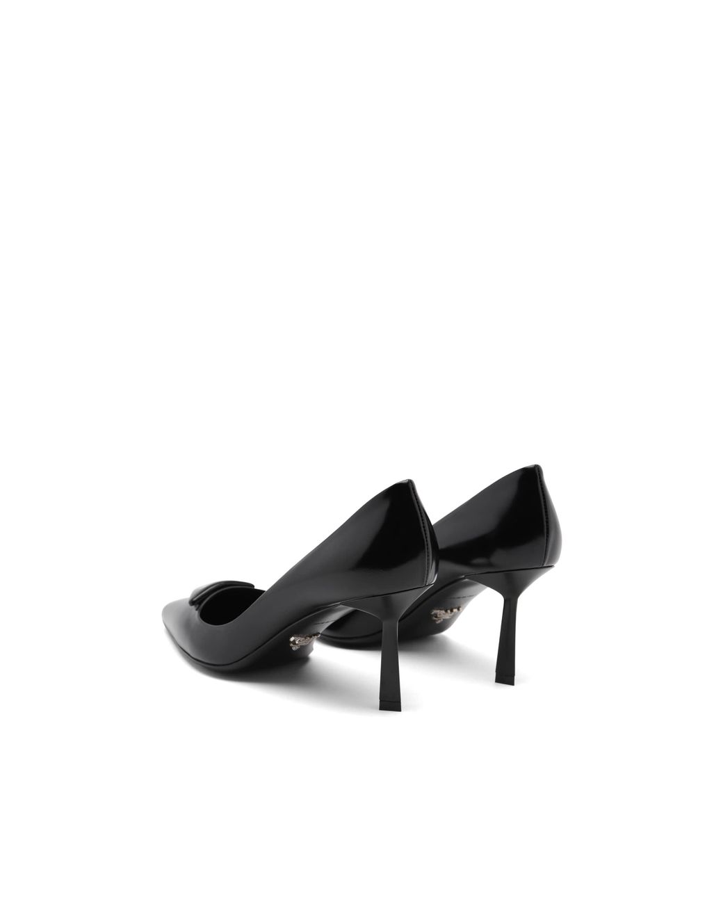Prada Black Brushed Leather Pumps