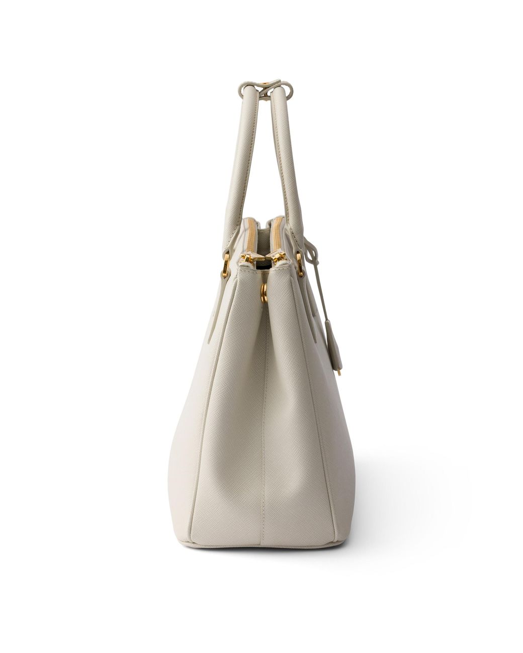 Prada White Galleria Large Saffiano Leather Bag, Chalk
