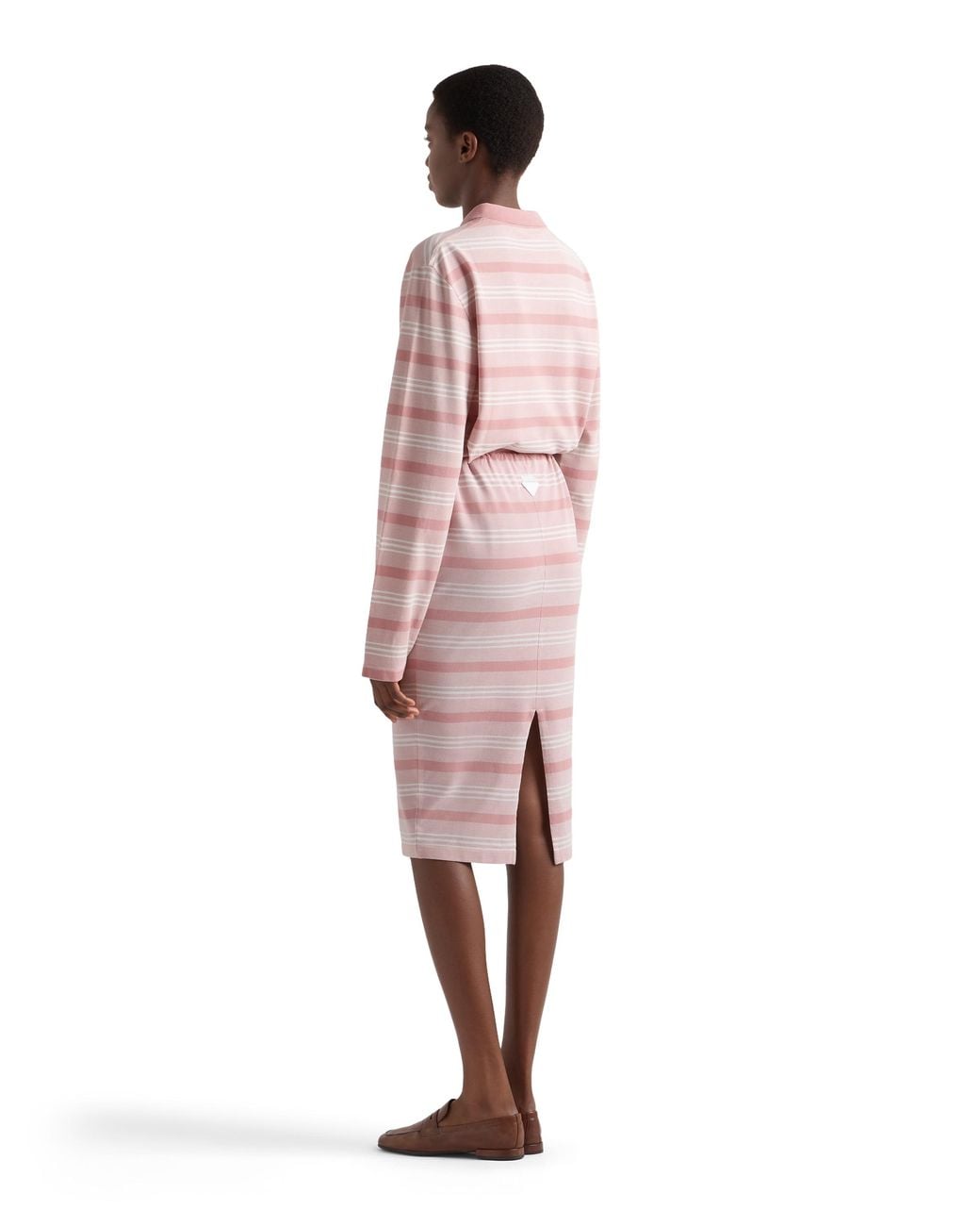 Prada Pink Cotton Piqué Stripe Polo Shirt