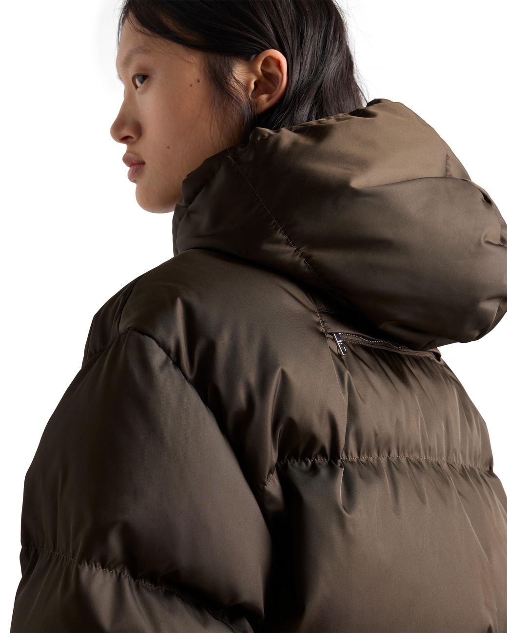 Prada Brown Re-Nylon Down Jacket, Cocoa