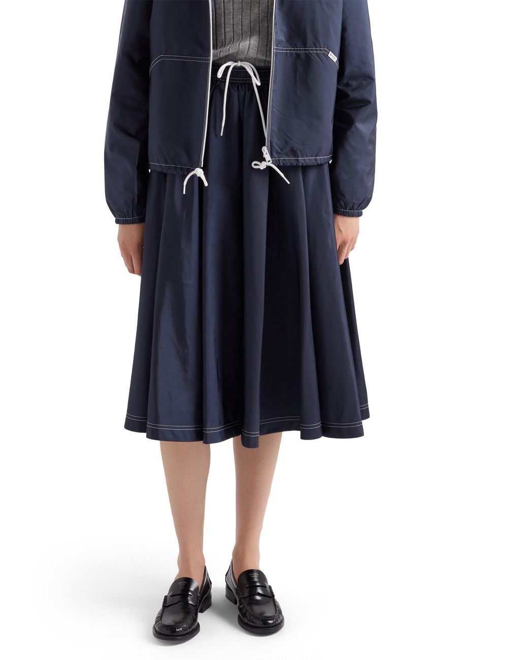 Prada Blue Re-Nylon Lightweight Midi Skirt