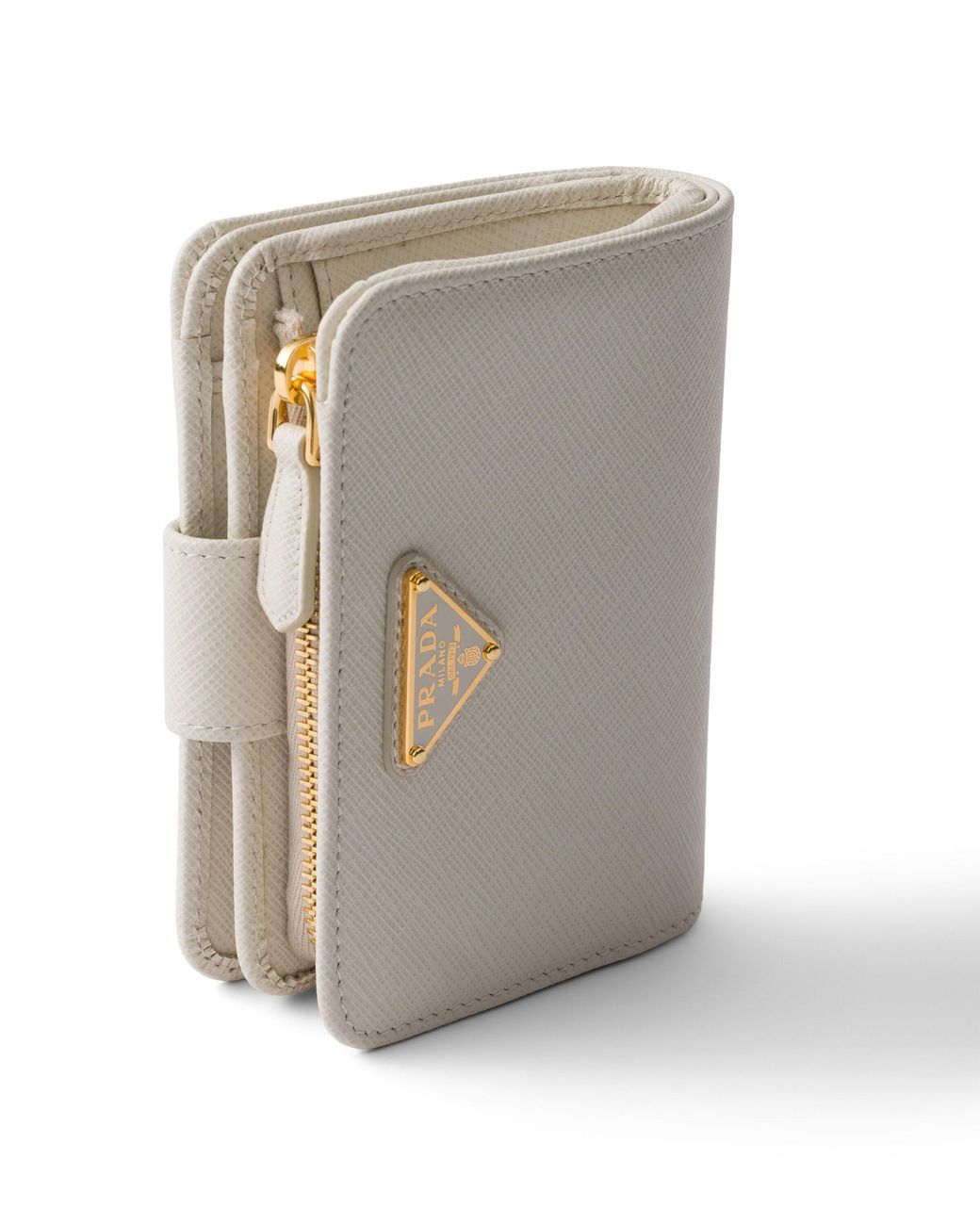 Prada White Small Saffiano Leather Wallet