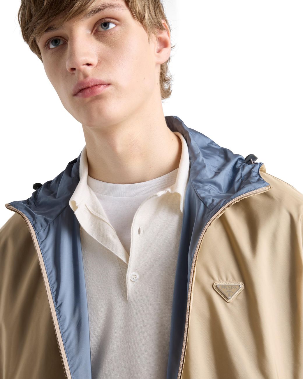 Prada White Cashmere And Silk Polo Shirt for men