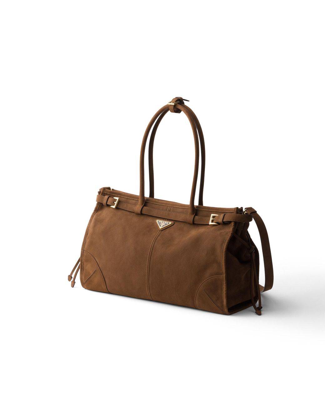 Prada Brown Bonnie Large Nubuck Leather Handbag
