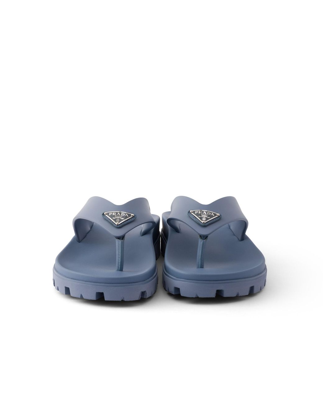 Prada Blue Rubber Thong Sandals, Size 7 for men