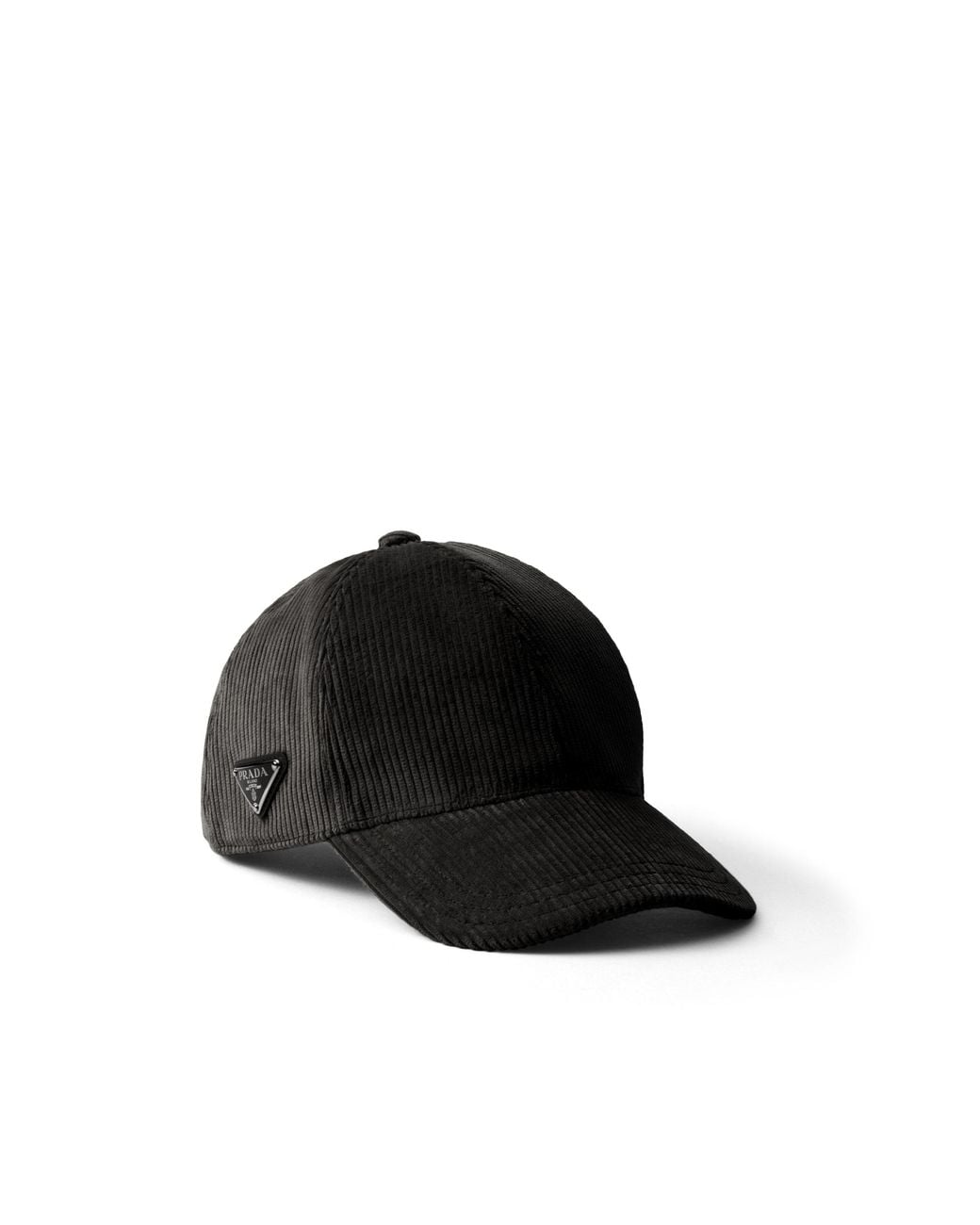 Prada Black Corduroy Baseball Cap for men