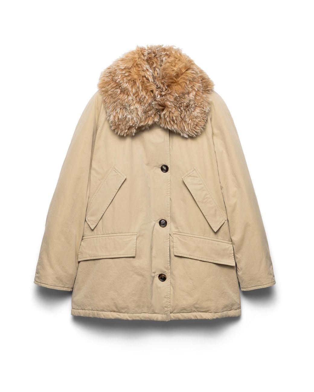 Prada Natural Medium-Weight Old Panama Cotton Down Jacket