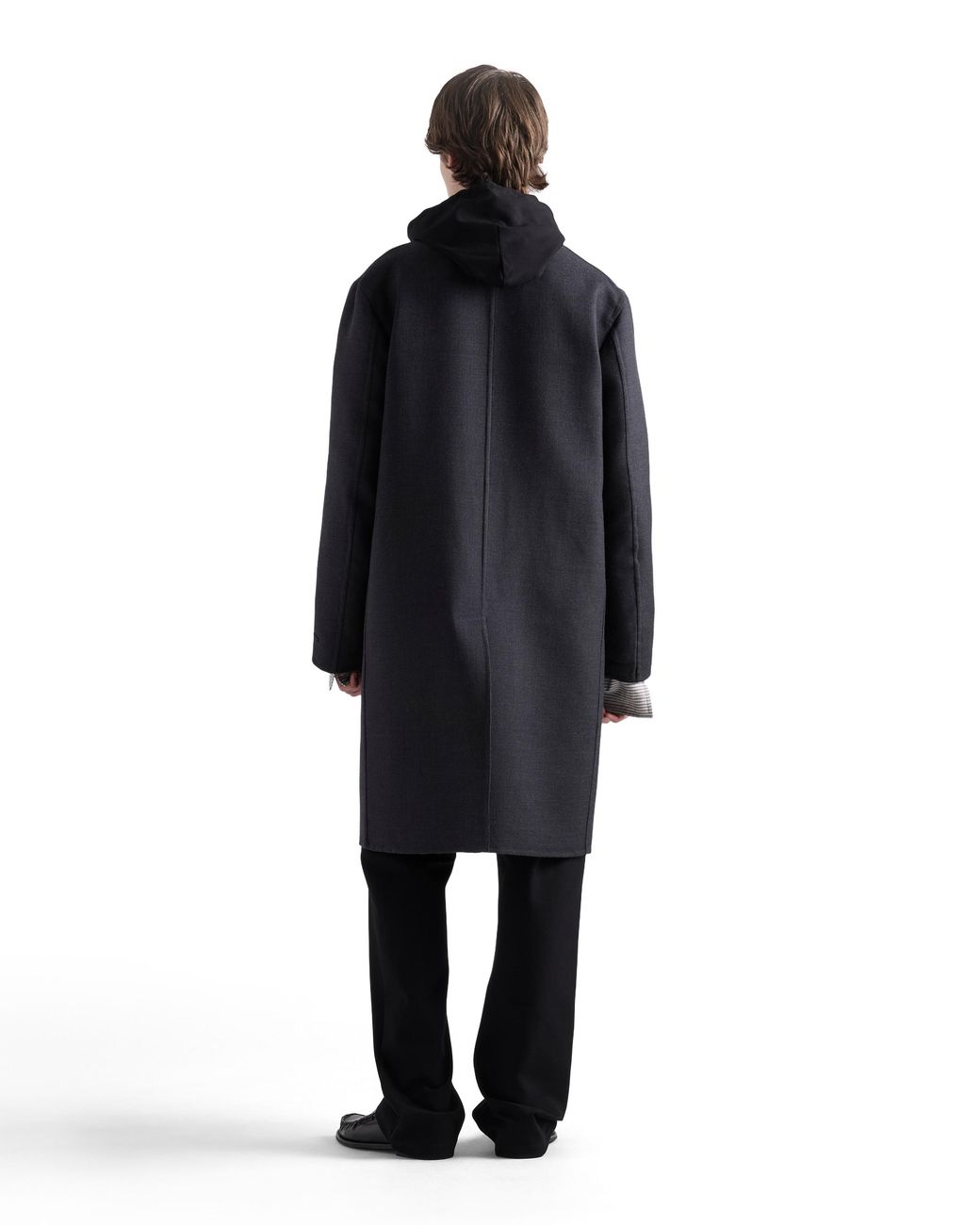 Prada Black Fleece Pants With Re-Nylon Details for men