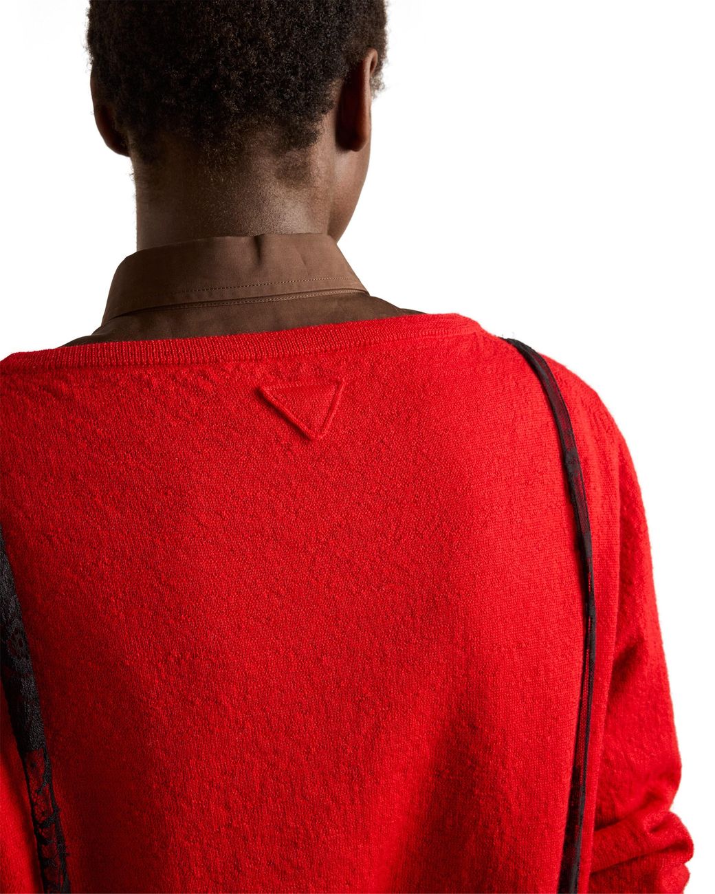 Prada Red Cashmere V-Neck Sweater