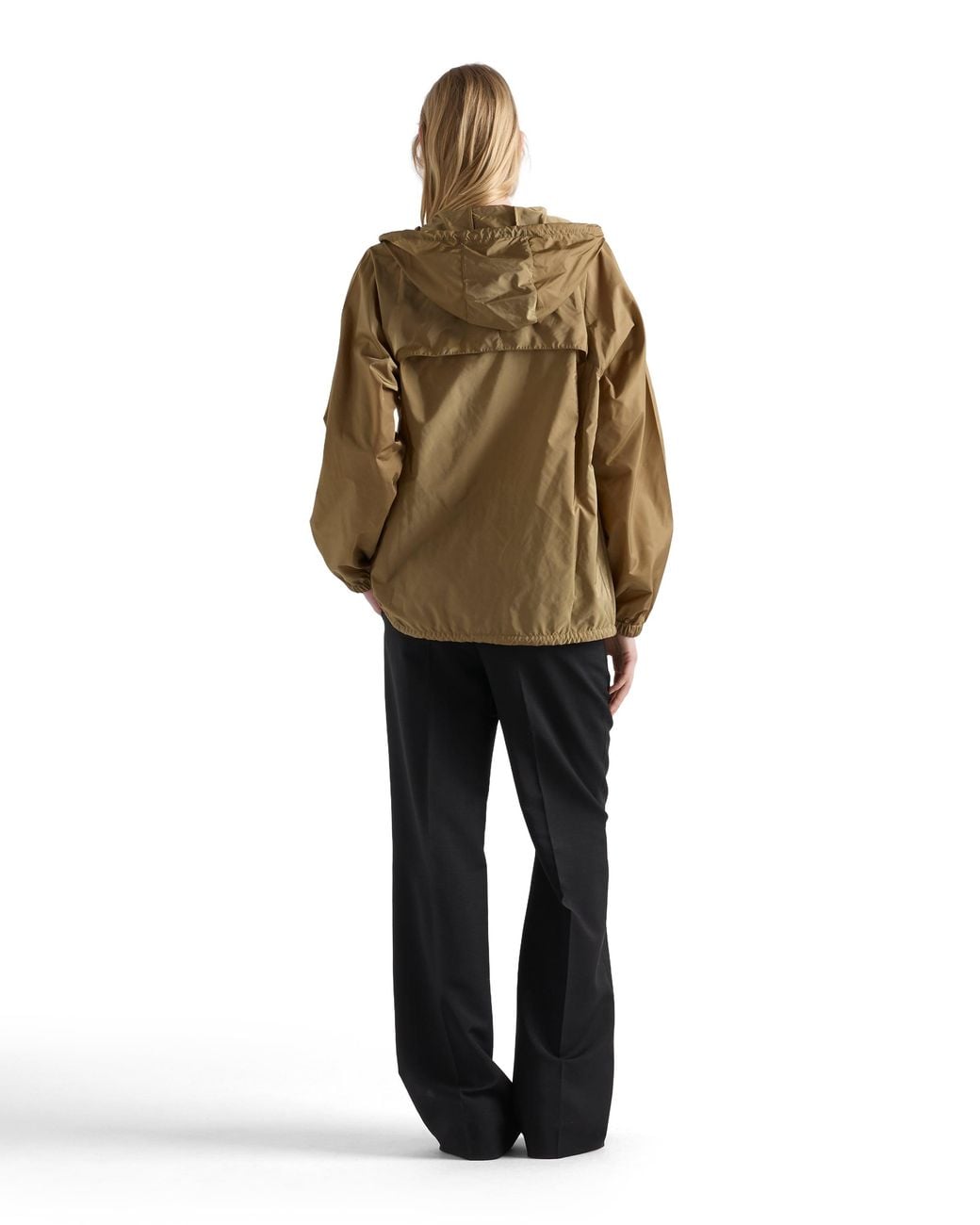 Prada Natural Lightweight Re-Nylon Hooded Raincoat