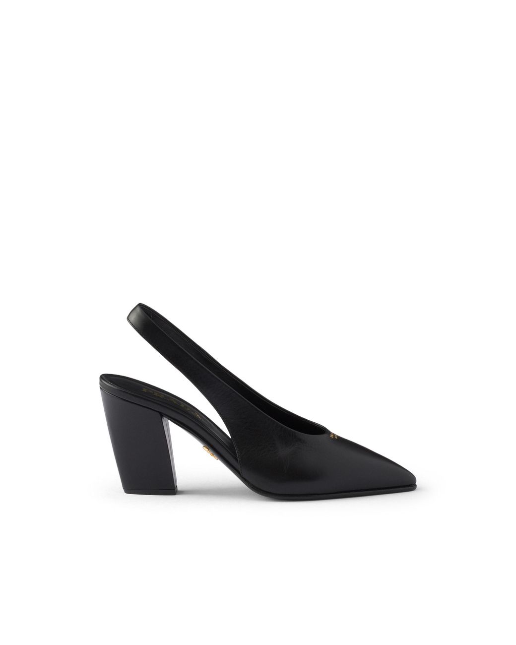 Prada Black Leather Slingback Pumps, Size 35